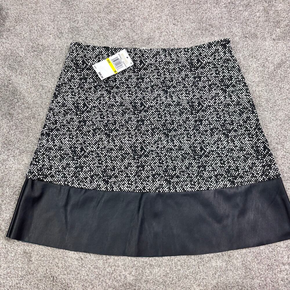 NWT! Michael Kors Black and White Tweed skirt size M